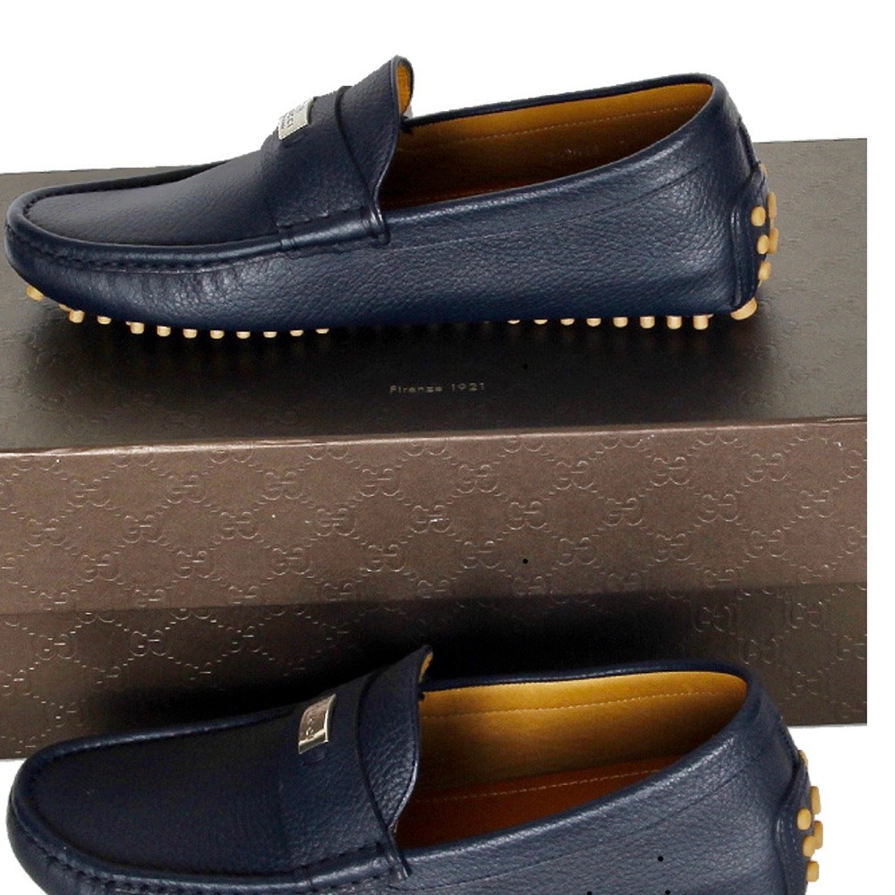 Gucci Driving shoes, logo metal plate embossed